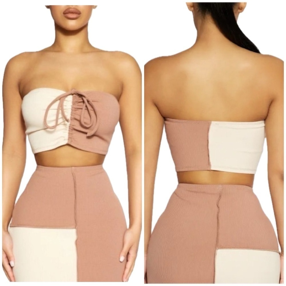 🆕 Naked Wardrobe Two Tone Zcroppwd Tube size X Small